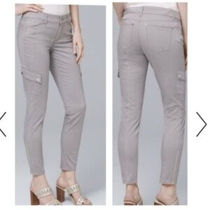 WHITE HOUSE BLACK MARKET Gray Skinny Cargo pants,sz.4R!NWT